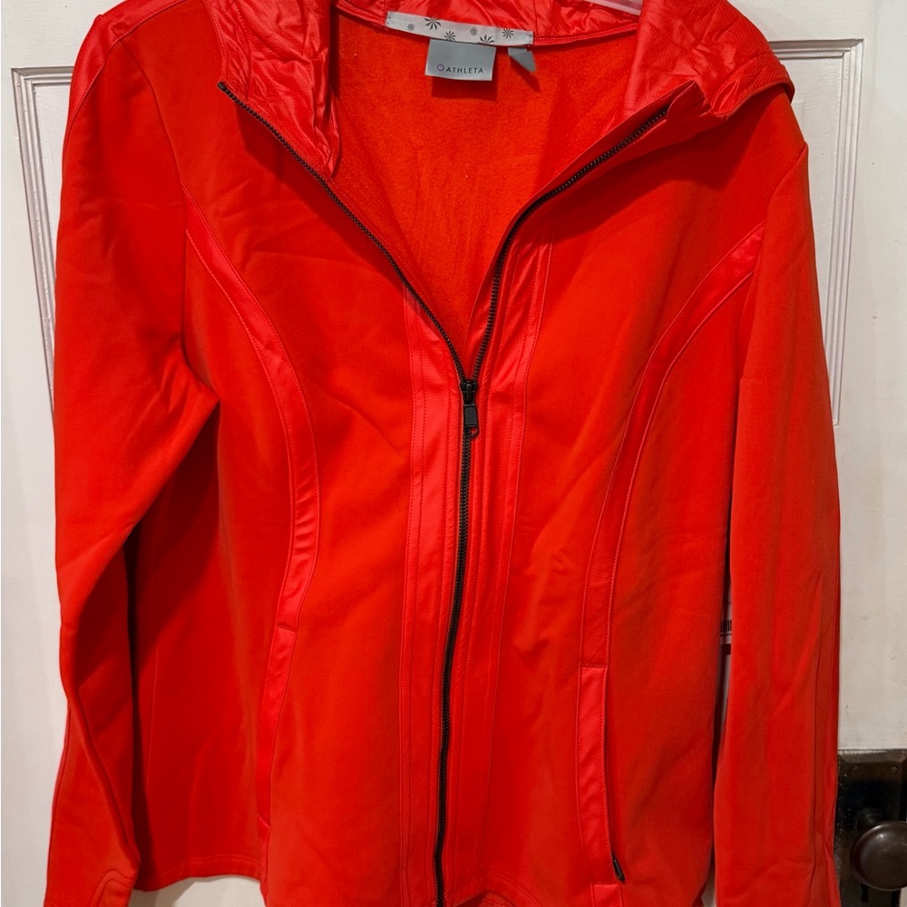Athleta Women's Red Zip-Up Hooded Jacket